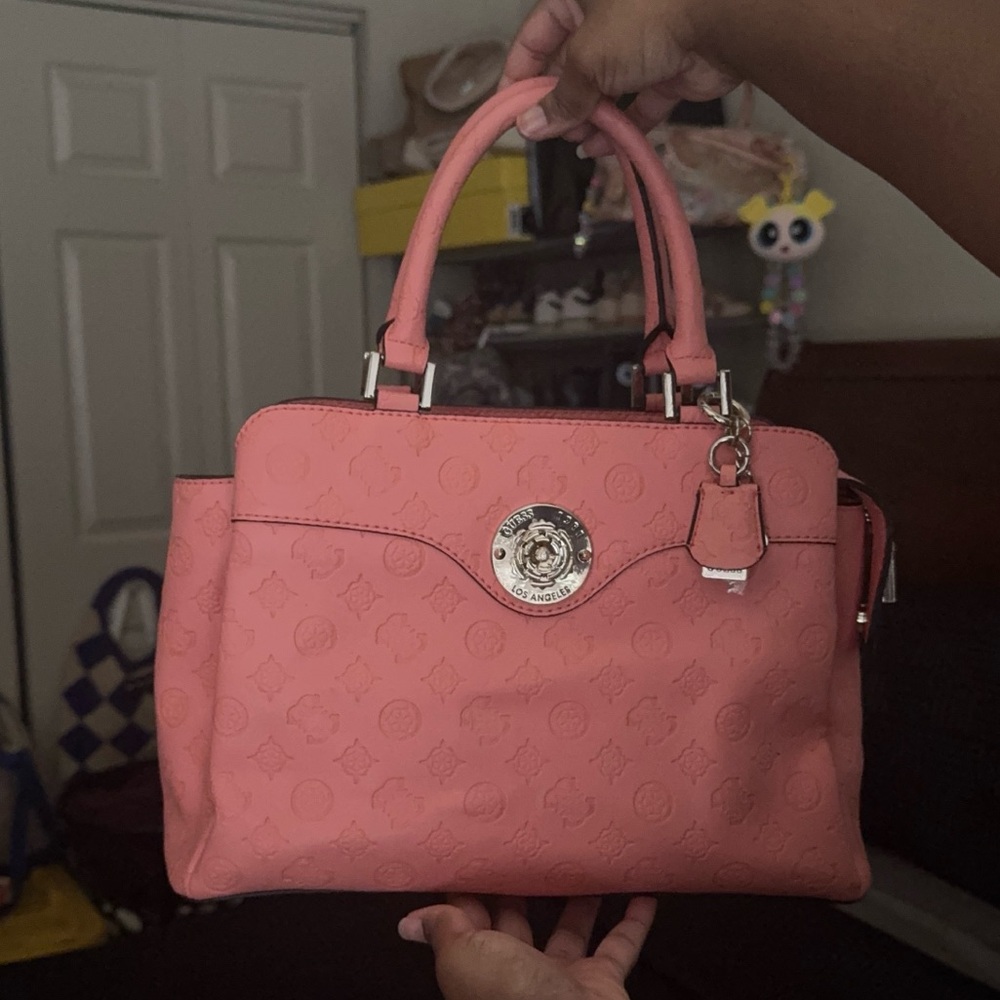 NWOT Guess Dayane Girlfriend Satchel Coral Bag